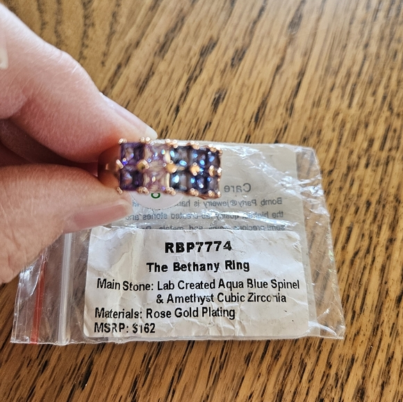 Rose Gold Plated "The Bethany Ring" Size 8. Bomb Party. - Picture 2 of 5